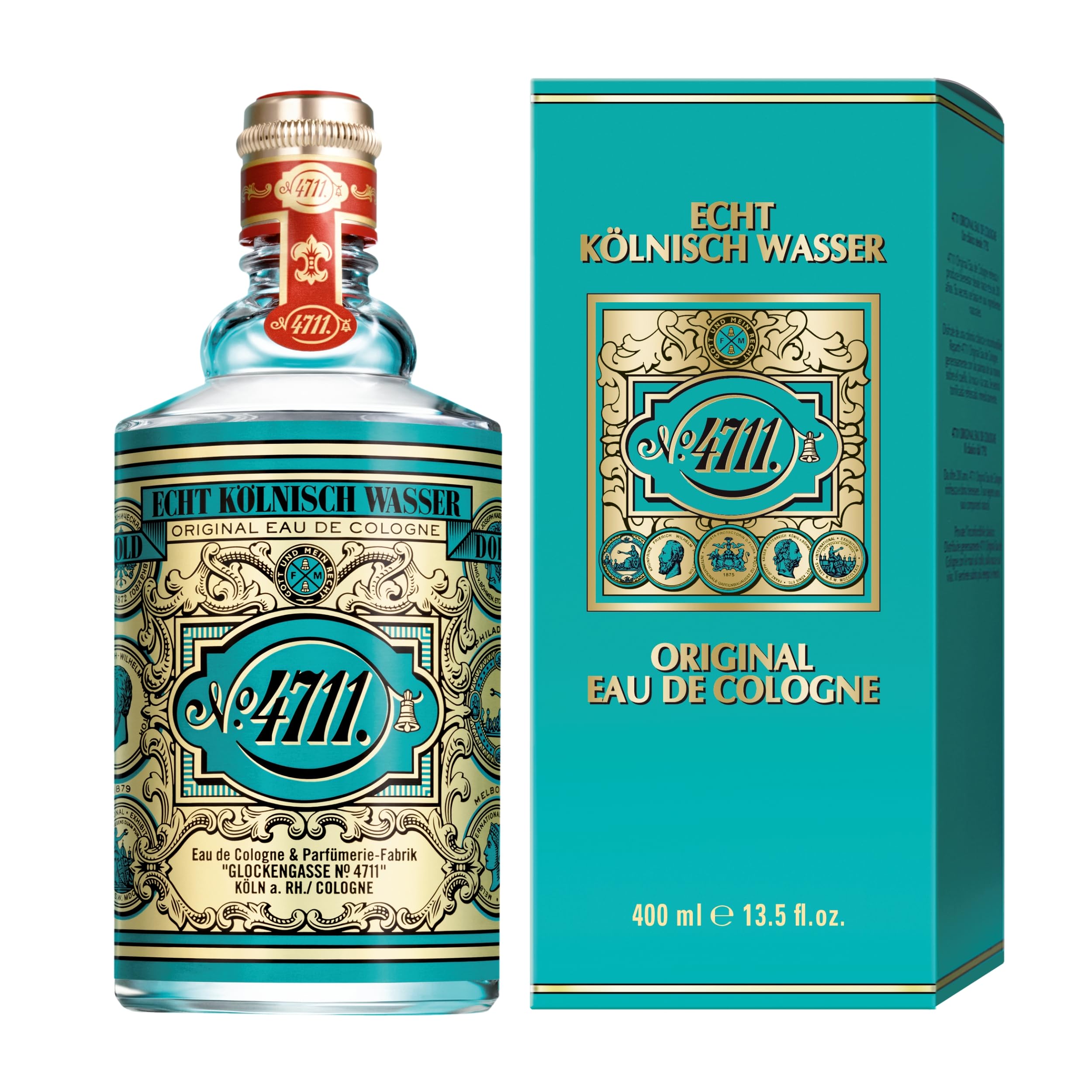 4711 Original Eau de Cologne bottle front shows timeless design for everyday freshness and subtle style.