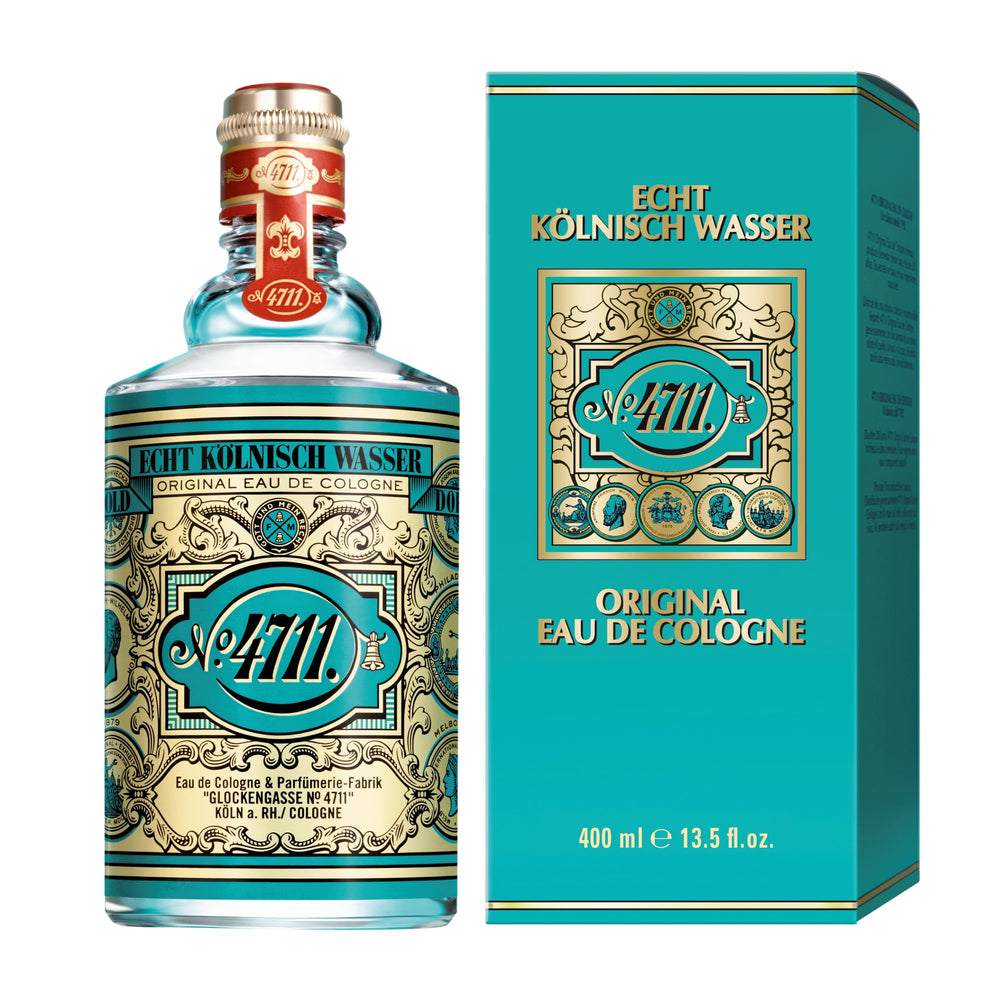 4711 Original Eau de Cologne bottle front shows timeless design for everyday freshness and subtle style.