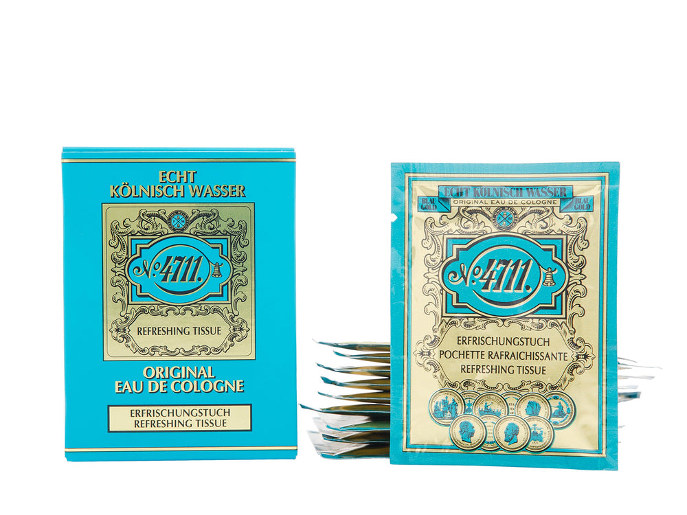 4711 Original travel tissues in a compact tin ideal for on-the-go use.