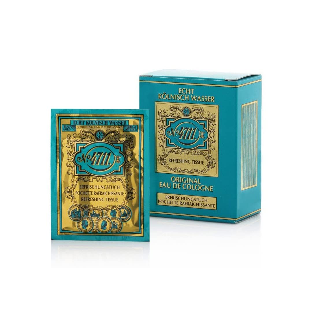 4711 Original tissues packaging demonstrates a compact travel-size fragrance refresh in a box.