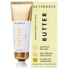 54 Thrones African Beauty Shea Butter vanilla honey jar showcasing rich moisture and indulgent scent.