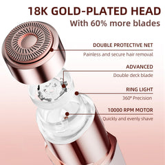 7d24hcare facial hair remover side view demonstrates ergonomic grip for precise upper lip use.
