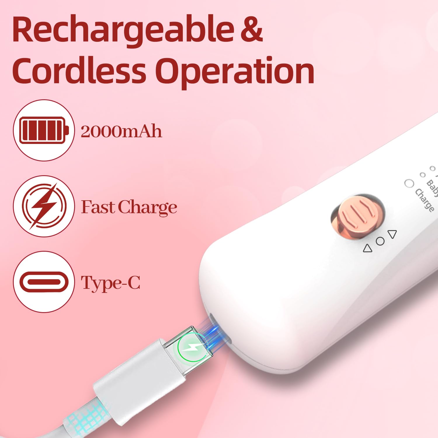 7d24hcare LED light close up highlights precise filing around cuticles