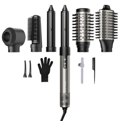 7magic hair-dryer-brush-silver-front demonstrates fast drying and glossy finish