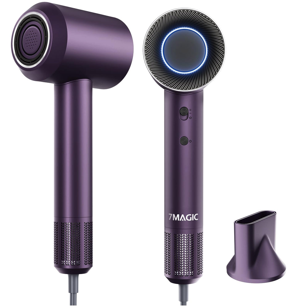 7MAGIC high-speed hair dryer purple body for fast home drying.