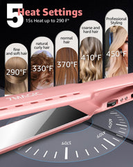 7MAGIC Temp MCH pink plates close-up shows titanium glide and even heat.