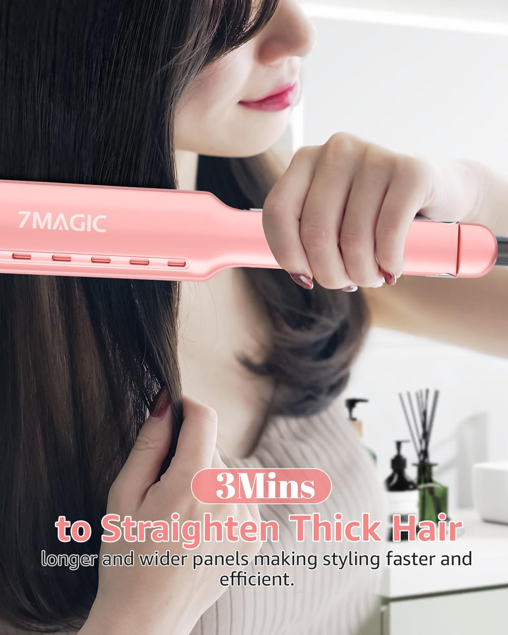 7MAGIC Temp MCH pink vented housing demonstrates steam-assisted conditioning feel.