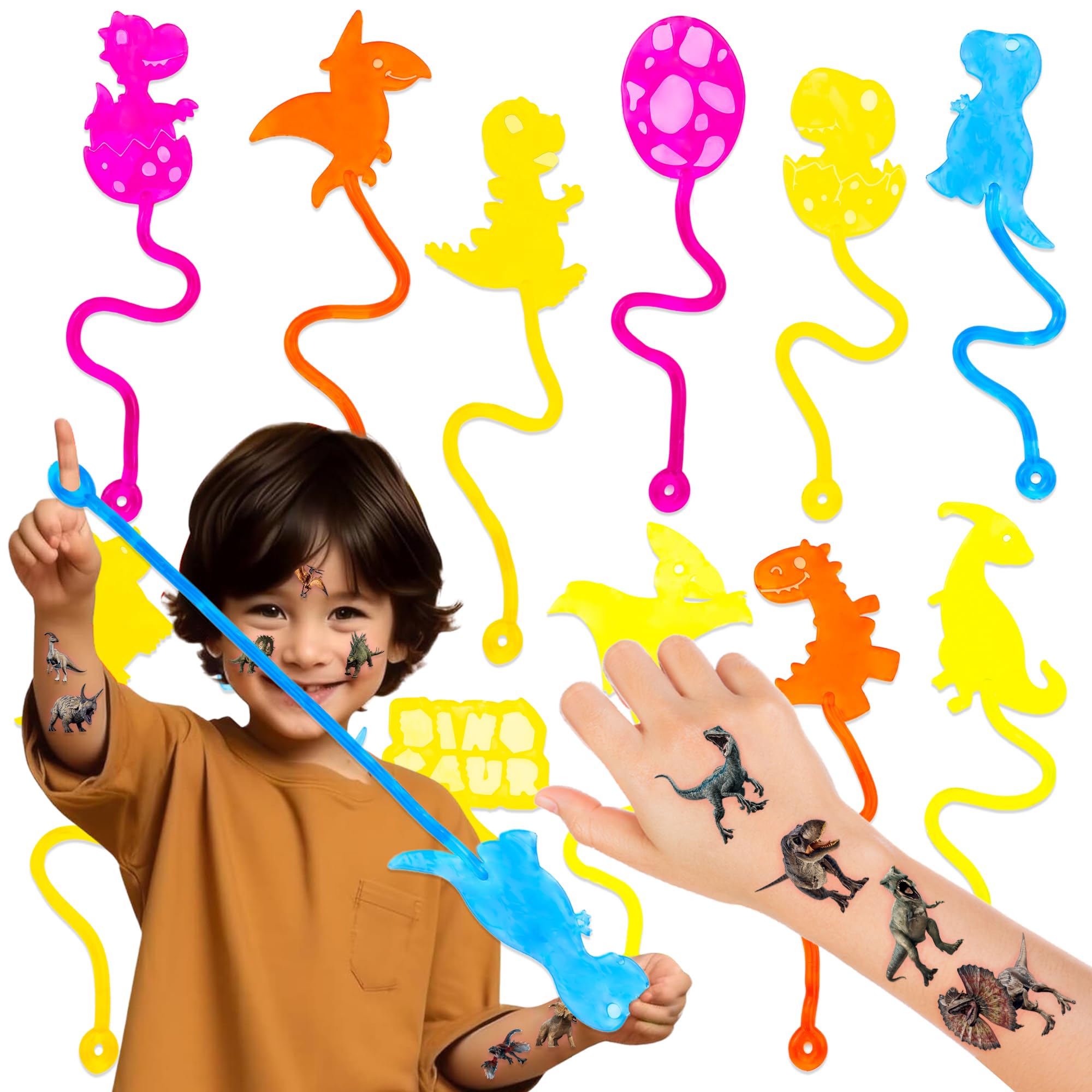 91STICKYHAND dinosaur stick hands in vibrant designs for party favors