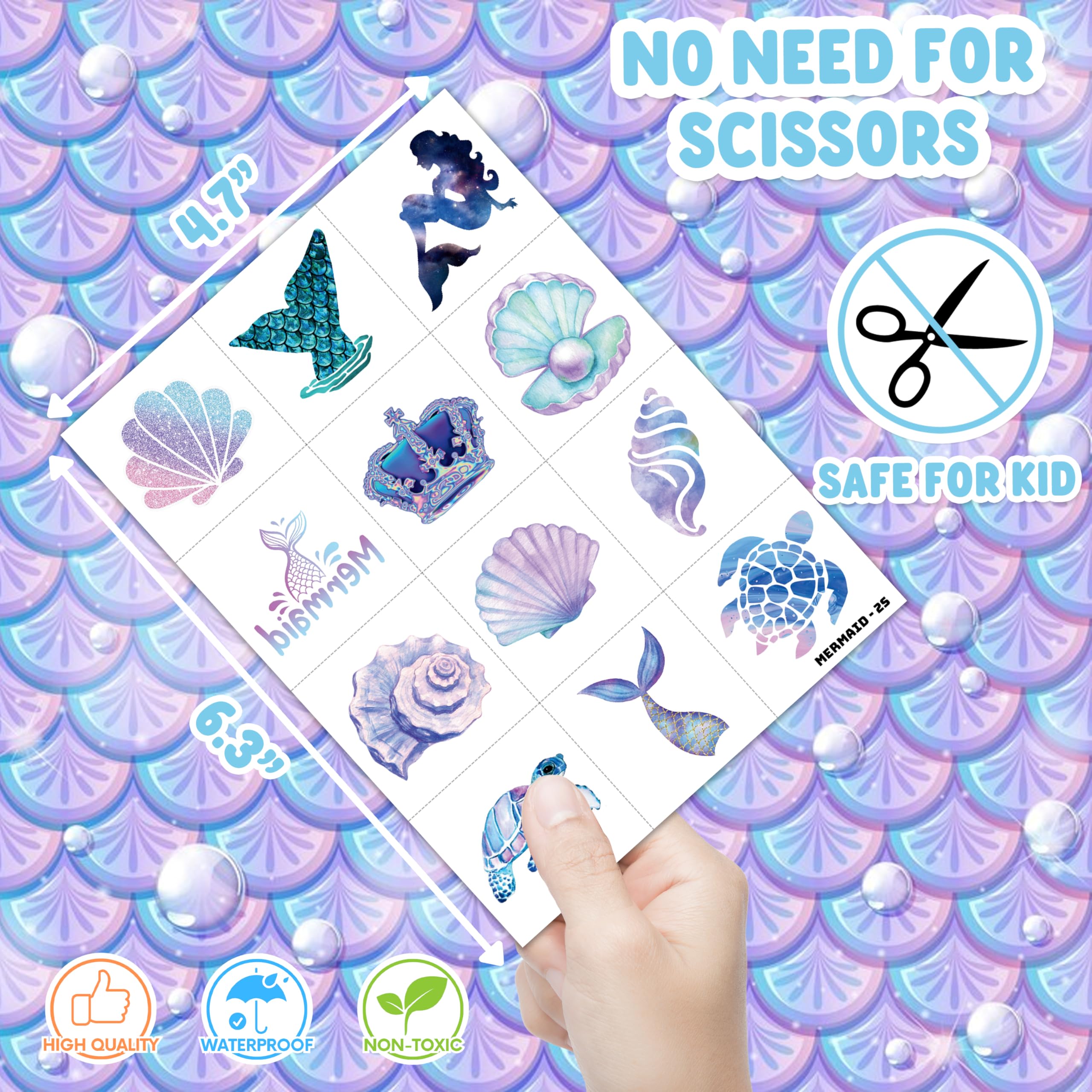 91STICKYHAND mermaid party favors for kids, perfect birthday decor.