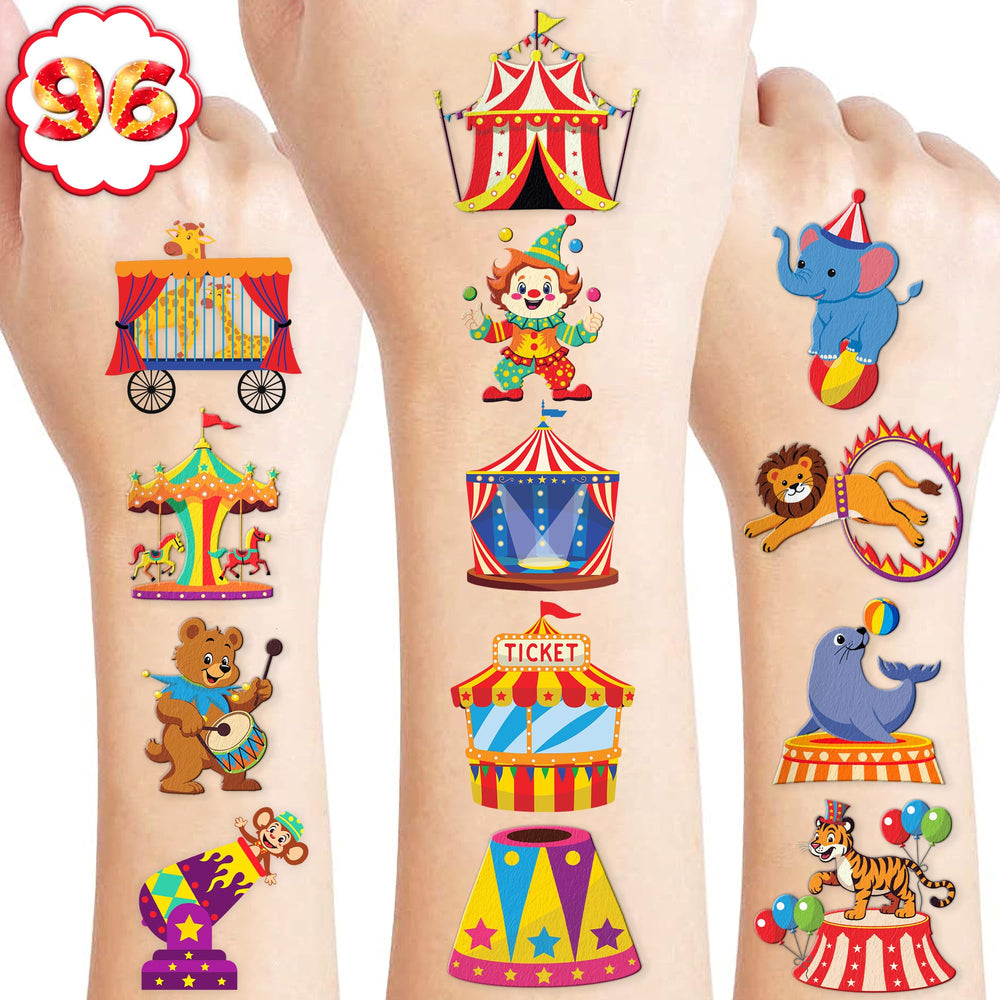 91TATTOOS carnival clown tattoo cover shows vibrant designs for kids' party fun