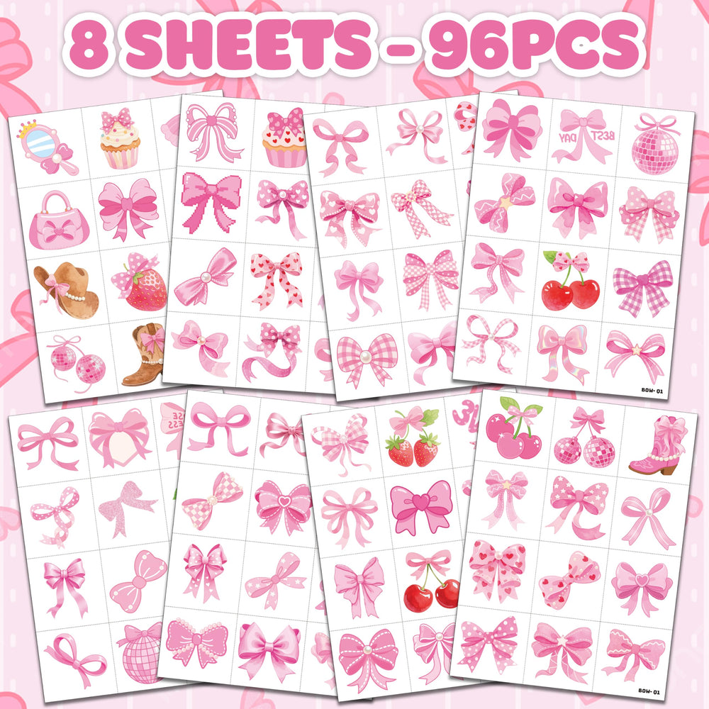 91TATTOOS pink bow tattoo application on kid's arm