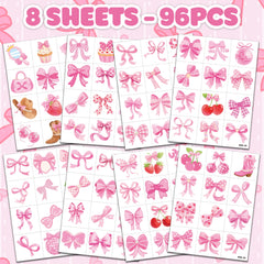 91TATTOOS pink bow tattoo application on kid's arm
