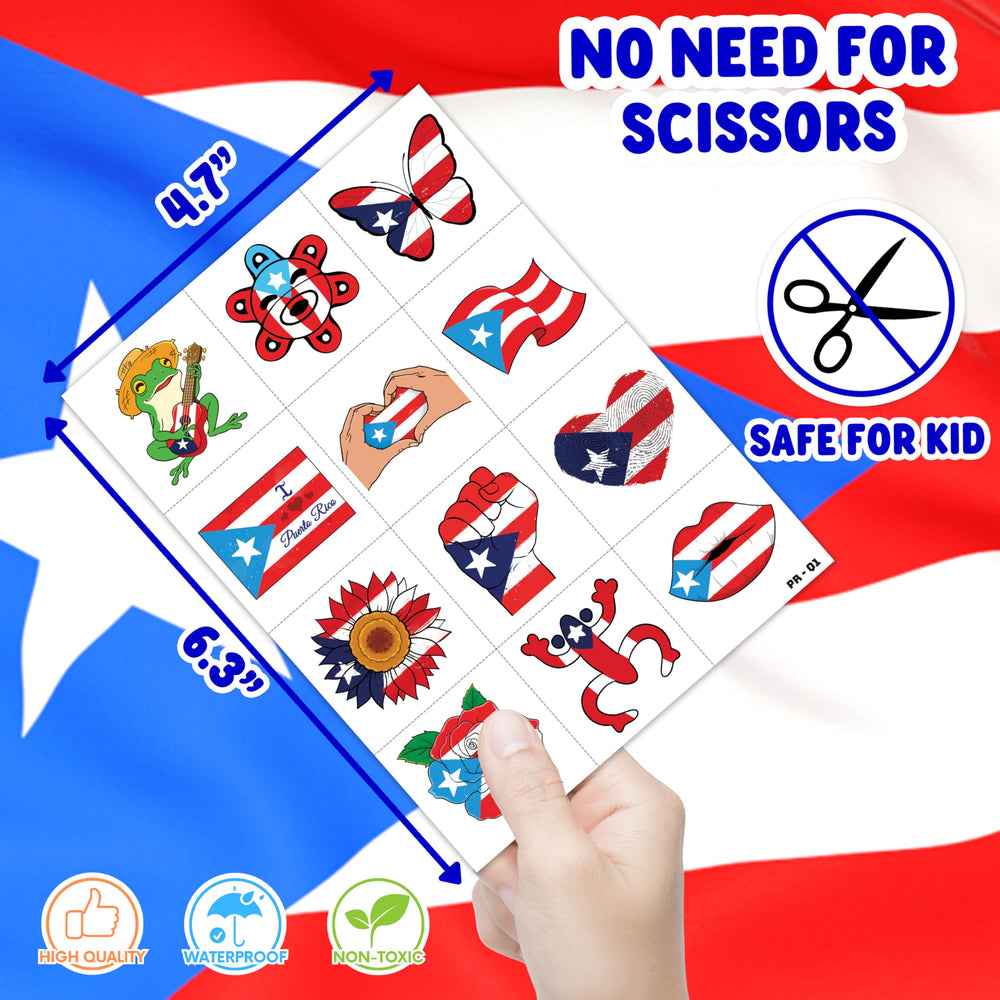 91TATTOOS Puerto Rico flag tattoo on face for themed party looks