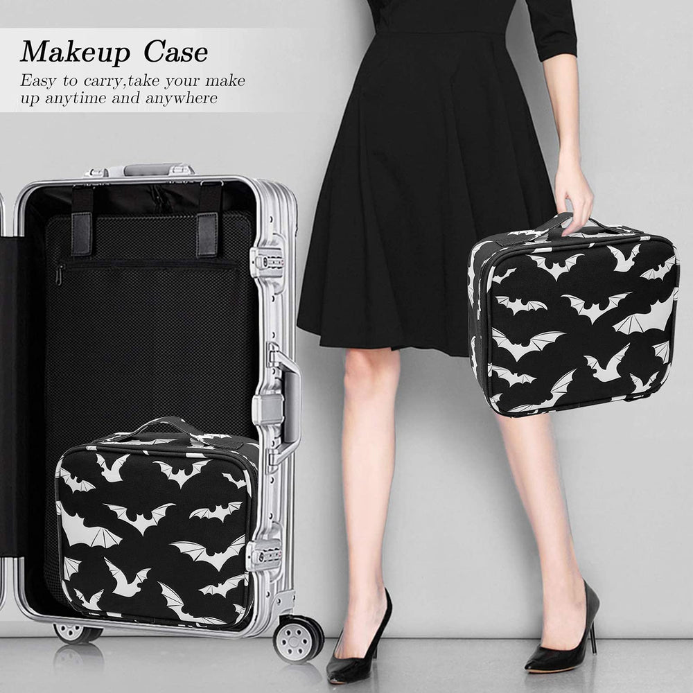 9CH Goth makeup organizer bag flap-cover protects brushes during transport