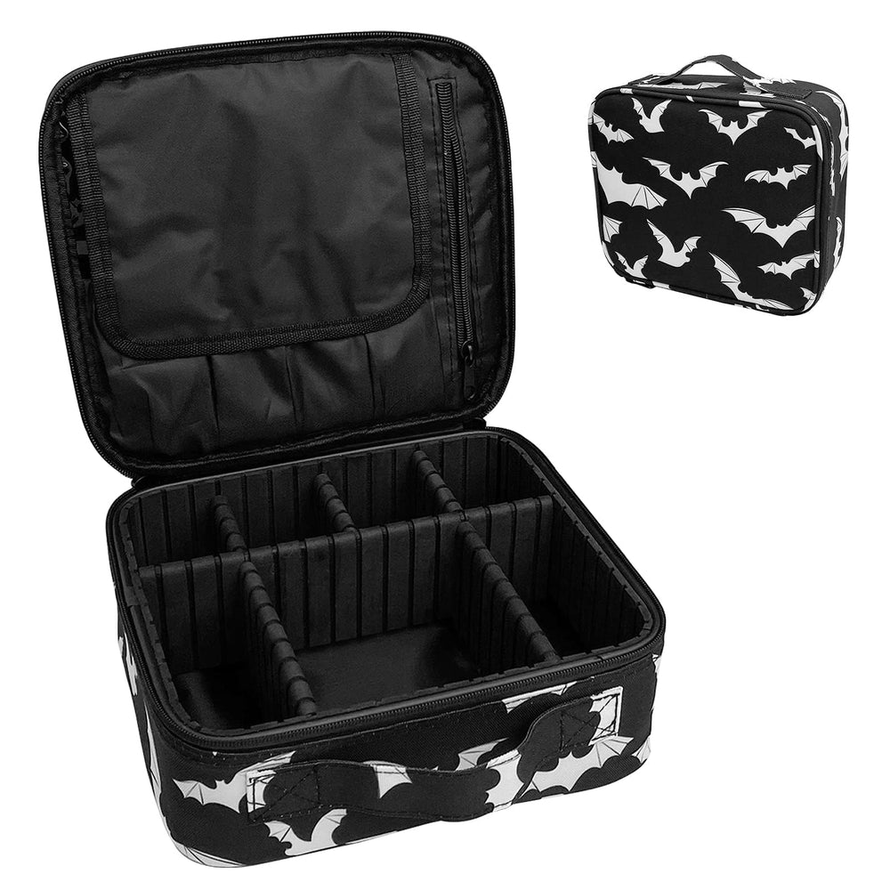 9CH Goth makeup organizer bag front view for travel-ready cosmetics organization