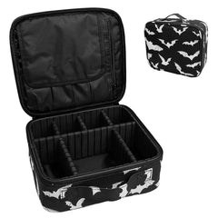 9CH Goth makeup organizer bag front view for travel-ready cosmetics organization