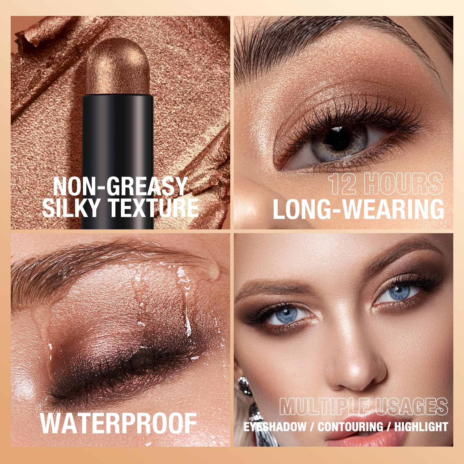 Jolilab waterproof cream formula resists smudging on lids
