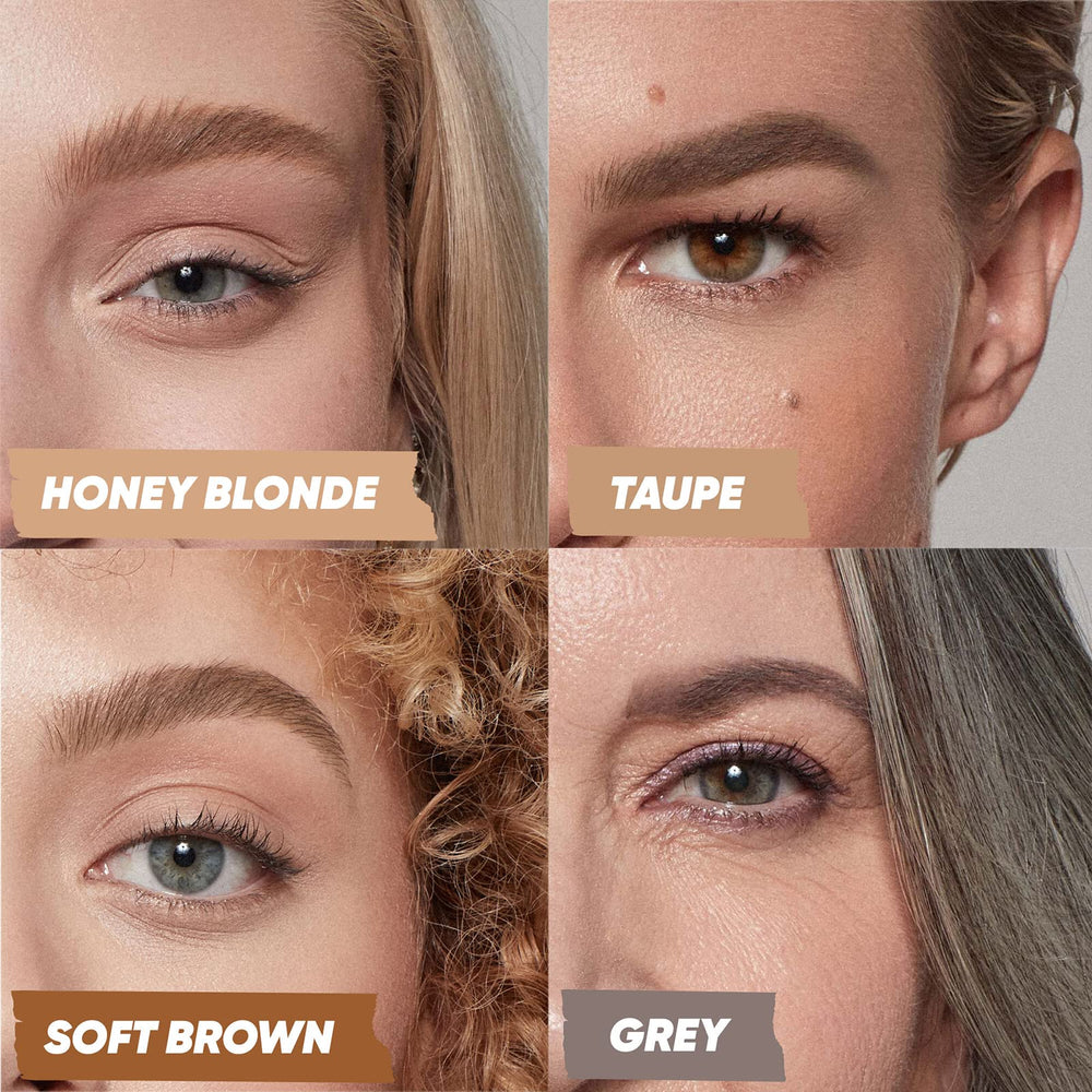 Kosas Air Brow natural hair-care actives image emphasizes conditioning and healthy brow potential