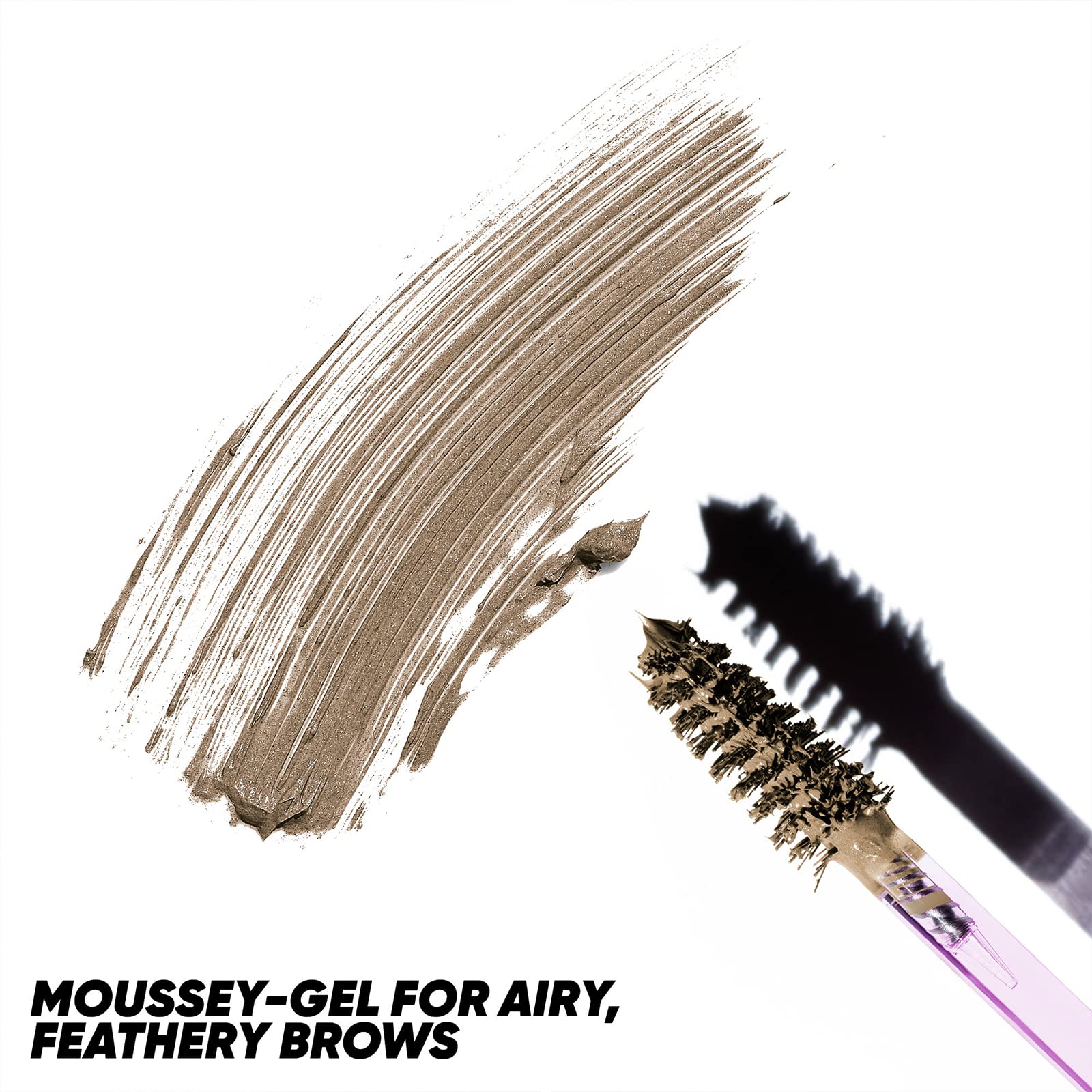 Kosas Air Brow tinted gel spoolie application demonstrates easy, feathered strokes for fuller-looking brows