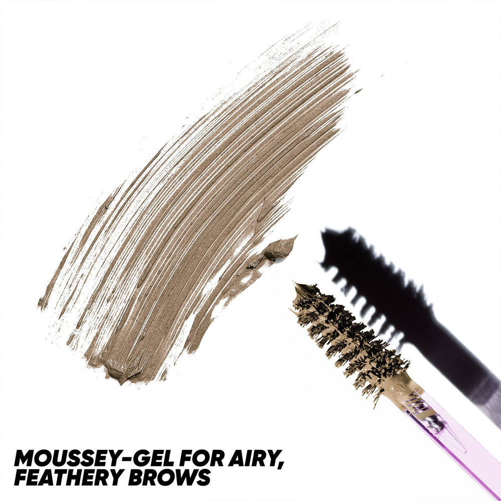 Kosas Air Brow tinted gel spoolie application demonstrates easy, feathered strokes for fuller-looking brows