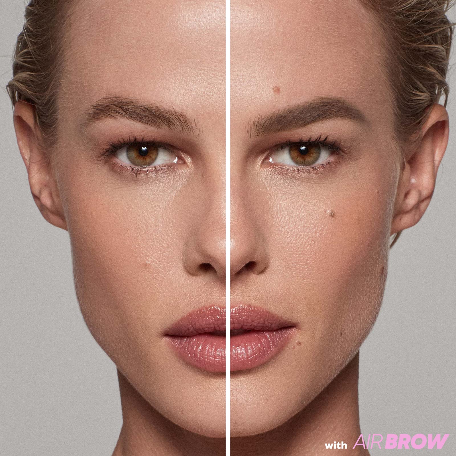 Kosas Air Brow taupe swatch displays shade suitability for light to medium brows