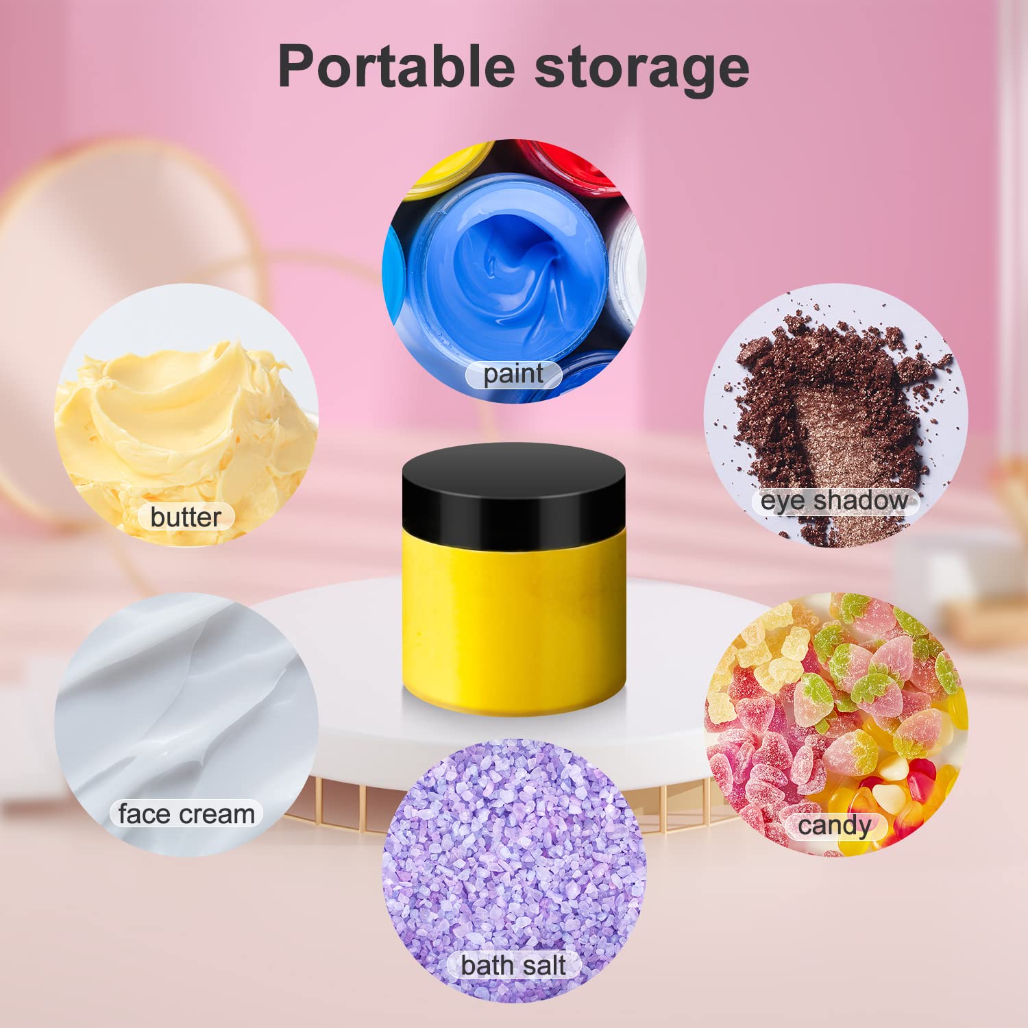 Loretoy label-ready clear jar invites custom organizing with markers or stickers.