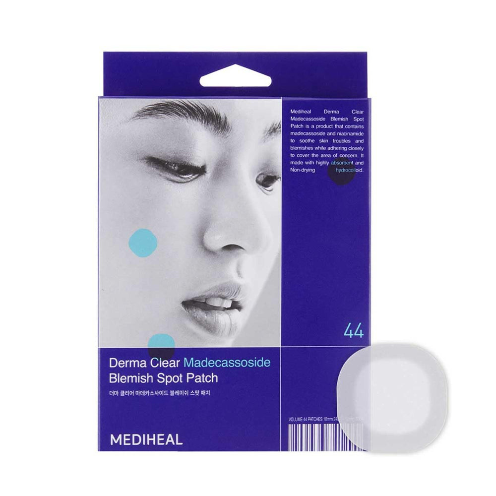 Mediheal Derma Clear patch packaging shows blemish protection for on-the-go care.