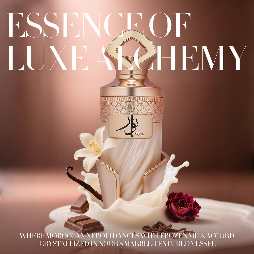 A CENTER Noor praline-souffle note visual evokes bakery warmth and gourmet charm.