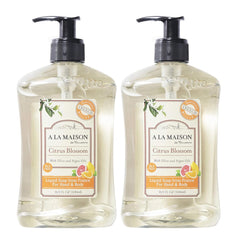 A LA MAISON Citrus Blossom hand soap bottle shows refreshing scent for daily softening lather.