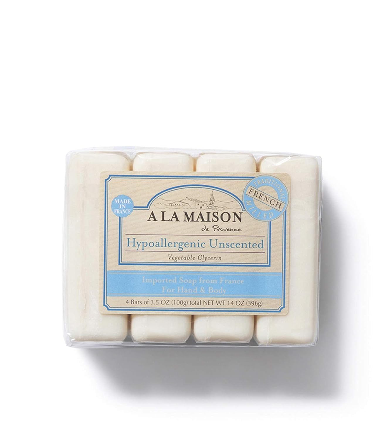 A LA MAISON hypoallergenic unscented bar soap biodegradable formula supports eco-friendly routines.