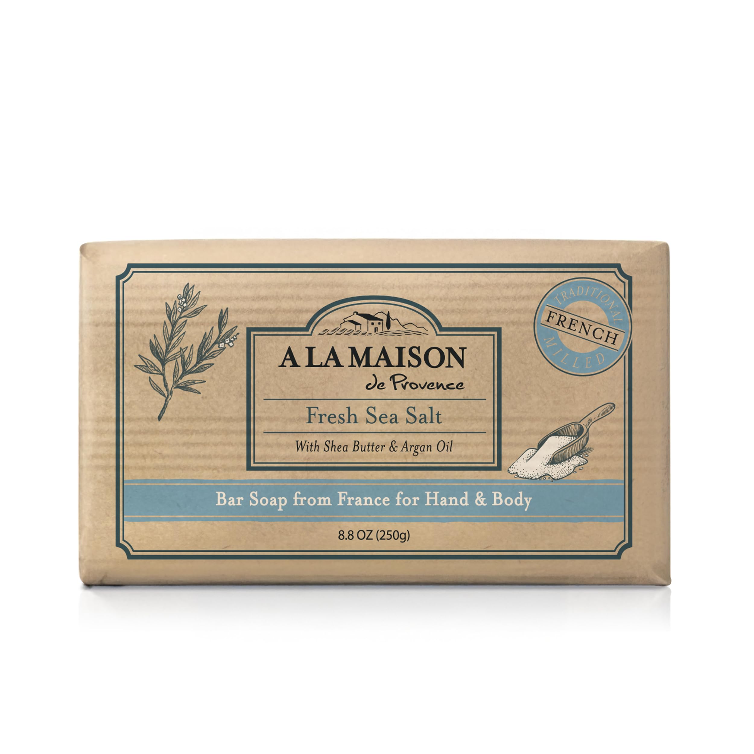 A LA MAISON Jabón barra sal marina fresca para la piel