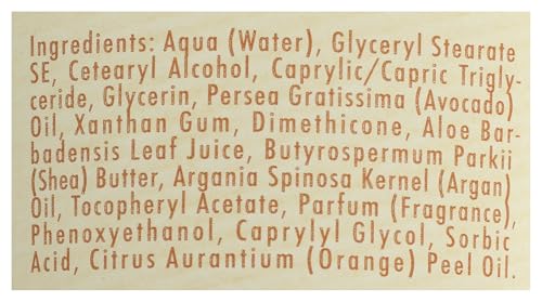 A LA MAISON Orange Bergamot Body Lotion label details signaling nourishing skin