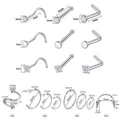 A-minusone 16g straight barbells set for versatile piercings.