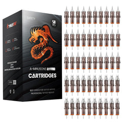 A-minusone 50-assorted tattoo cartridge needles pack with mixed sizes for versatile liner and shader work.