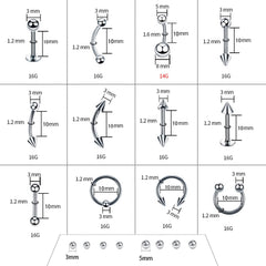A-minusone belly button rings set at 14g for adjustable body jewelry options.