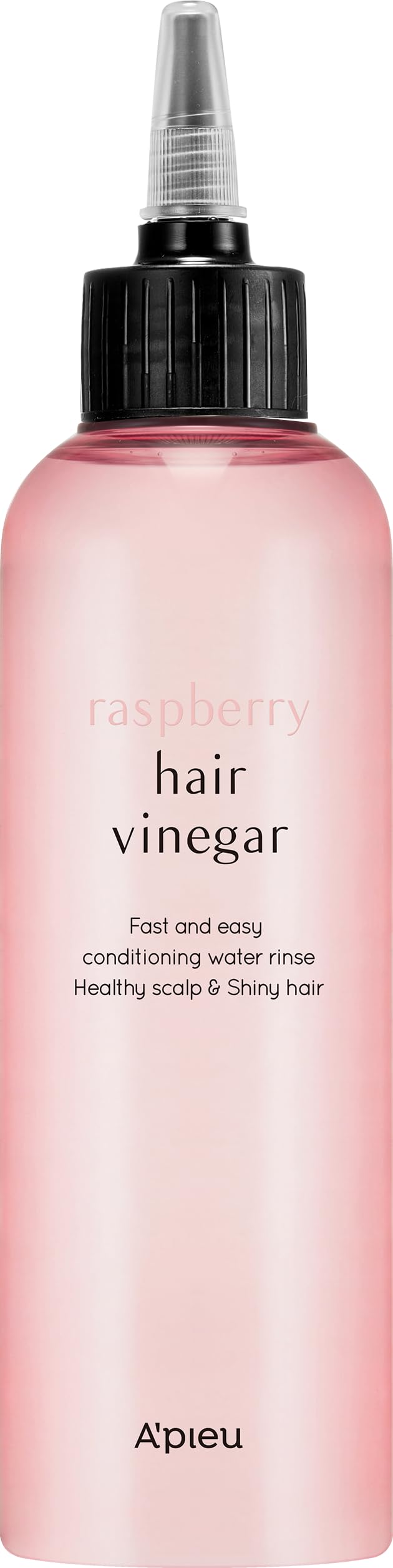 A’PIEU Raspberry Hair Vinegar bottle focusing on scalp refresh and pH balance.