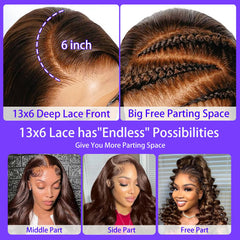 A8 chocolate brown wig body-wave silhouette highlights smooth movement and versatile styling.
