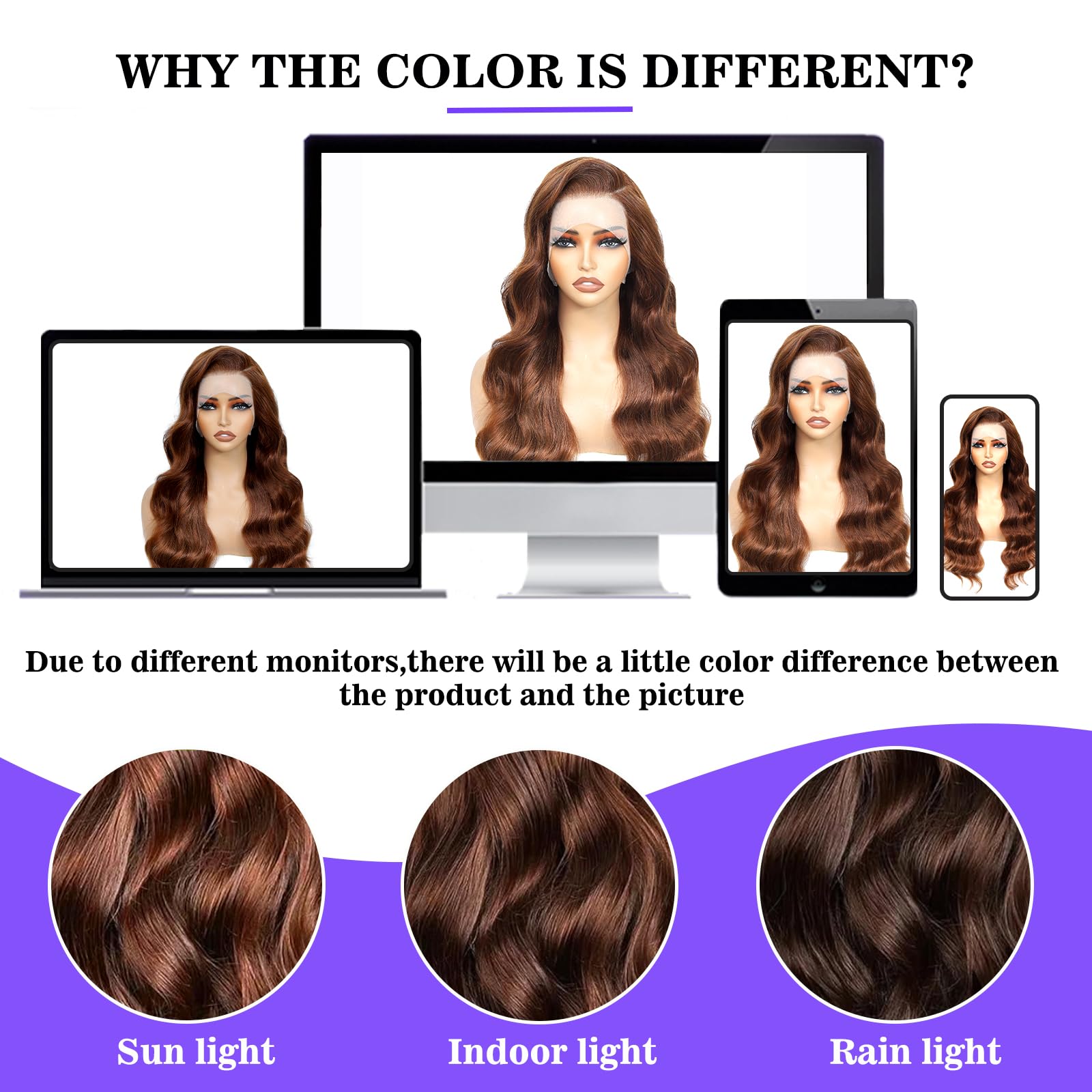 A8 chocolate brown wig glueless cap demonstration for easy wear.