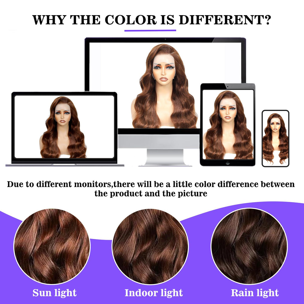 A8 chocolate brown wig glueless cap demonstration for easy wear.