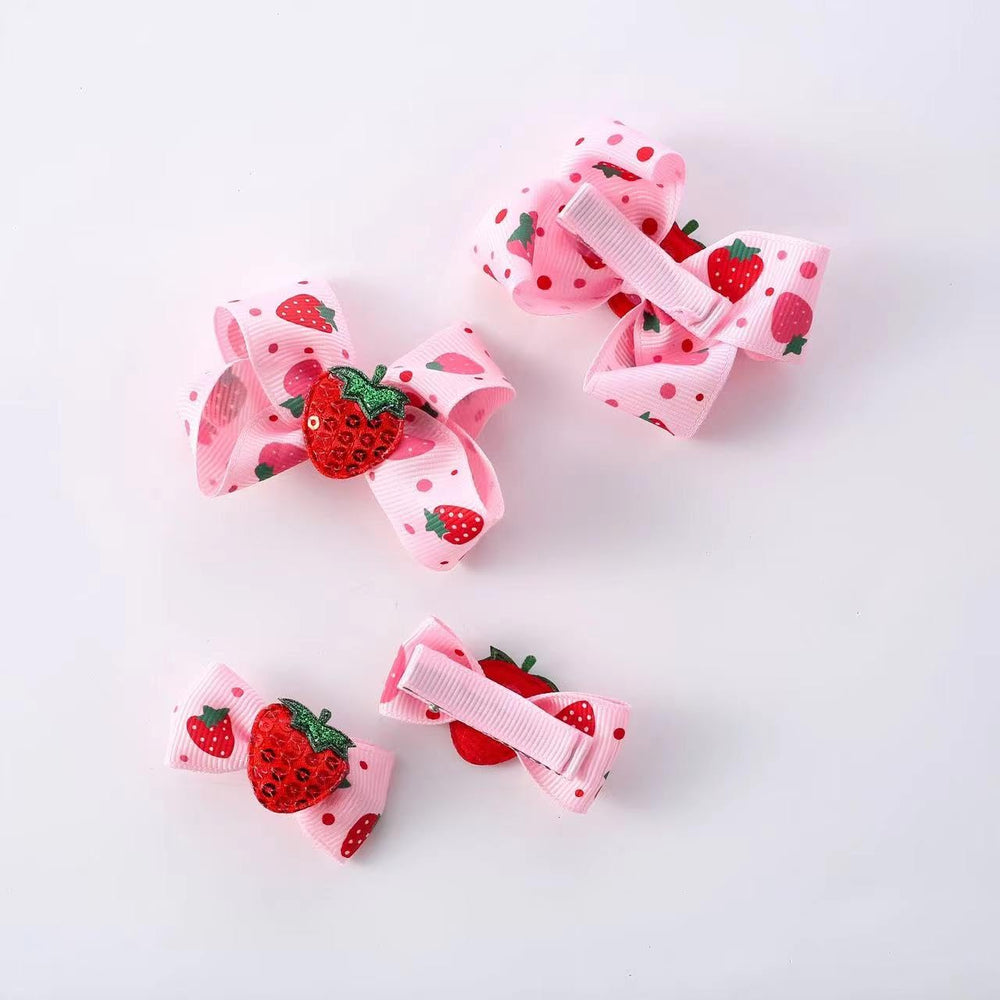 AACKS strawberry hairclips for baby girls ideal for photos and party looks