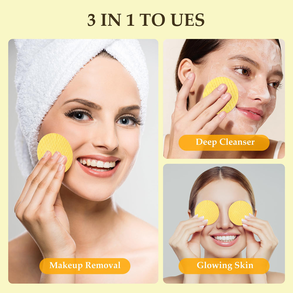 AAGJ Turmeric Kojic Acid Cleansing Pads on face showing smooth, refreshed look.