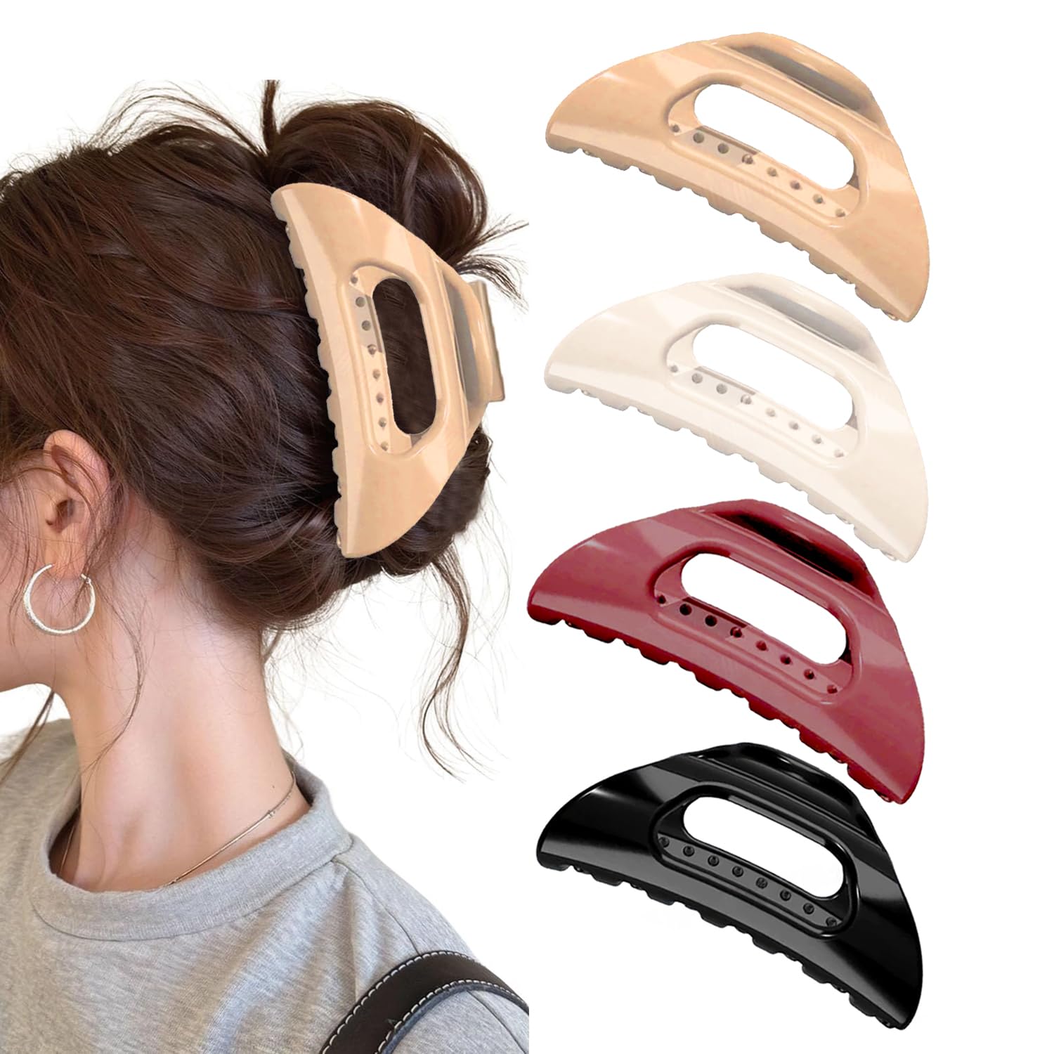 Aaiffey Cloud Claw Clip in khaki provides secure all-day hold for various hair types.