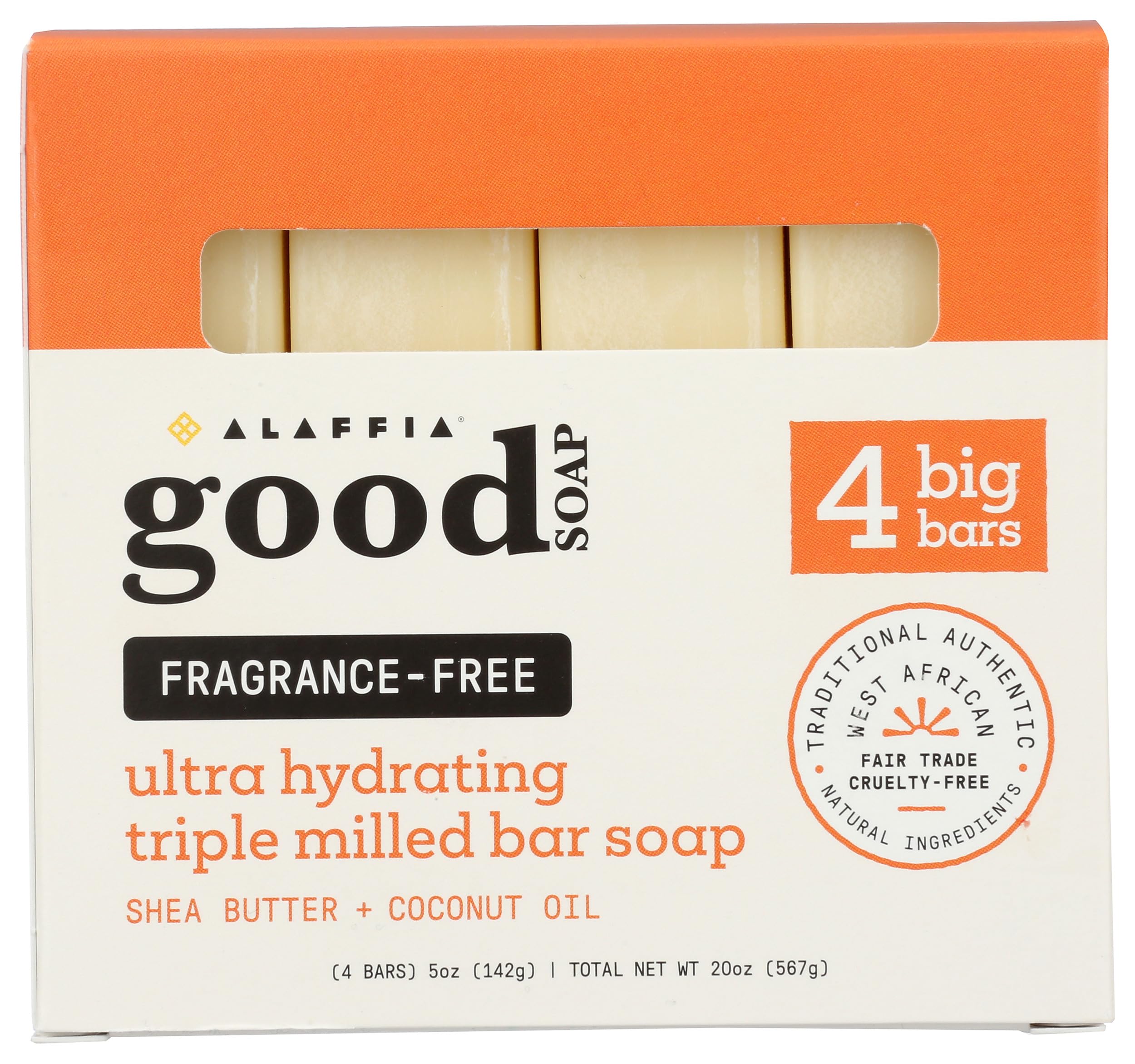 Alaffia fragrance-free good soap bottle for gentle daily cleansing on sensitive skin
