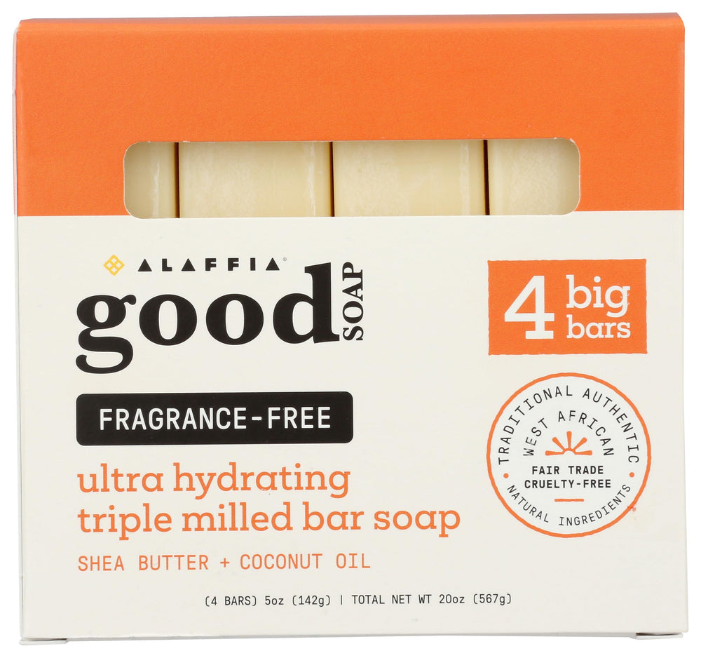 Alaffia fragrance-free good soap bottle for gentle daily cleansing on sensitive skin