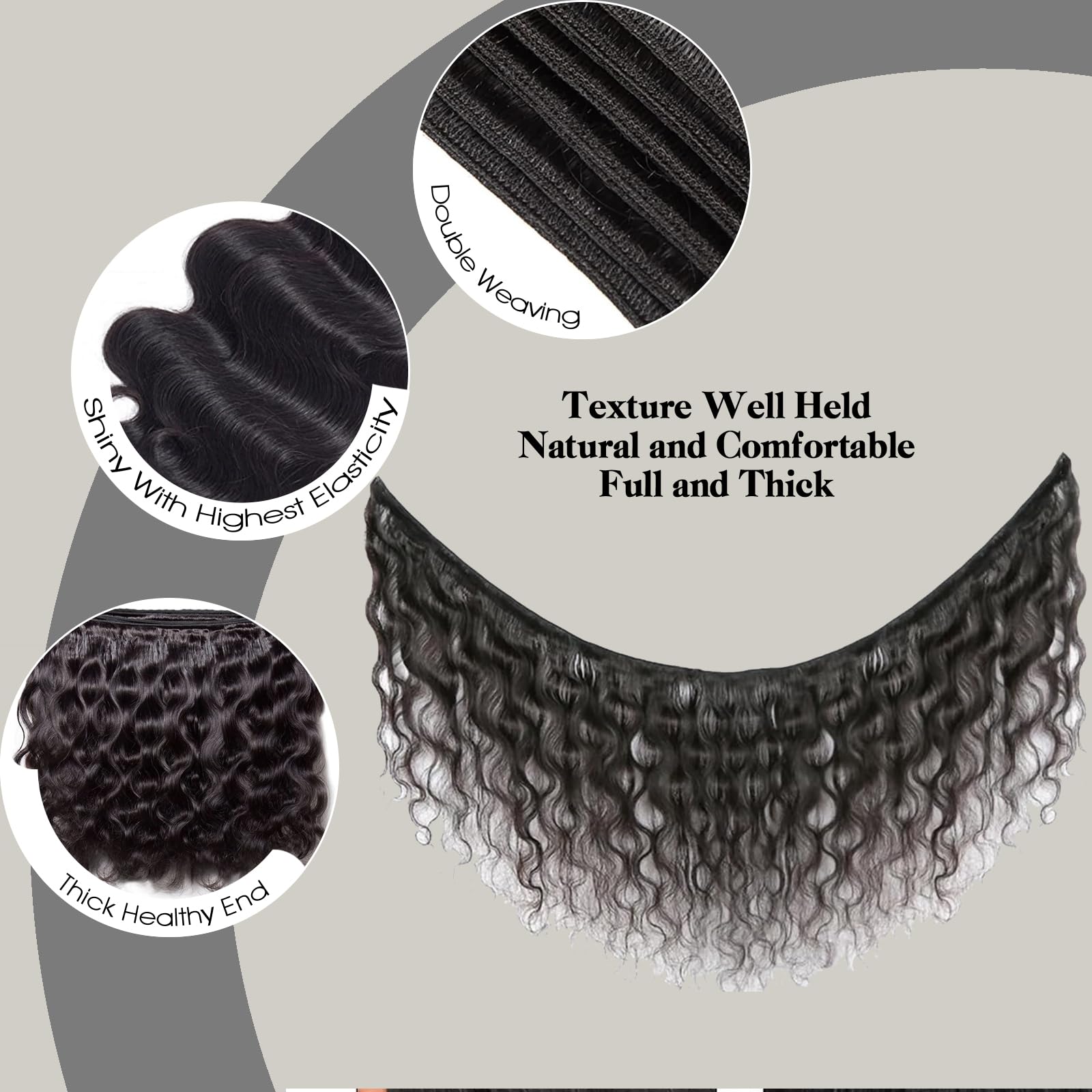 Aallinine 4-bundle set with closure is ready for sew-ins or wigs