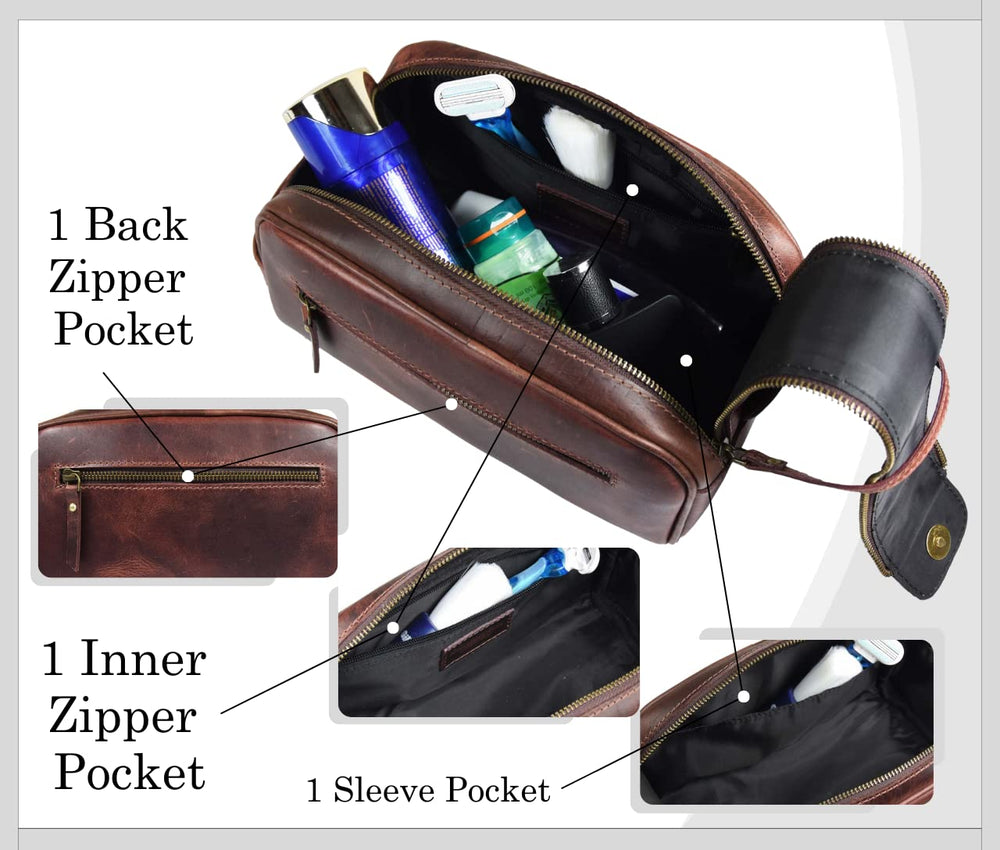Aaron Leather Goods Vendimia Estilo leather strap handle for easy carry on trips.