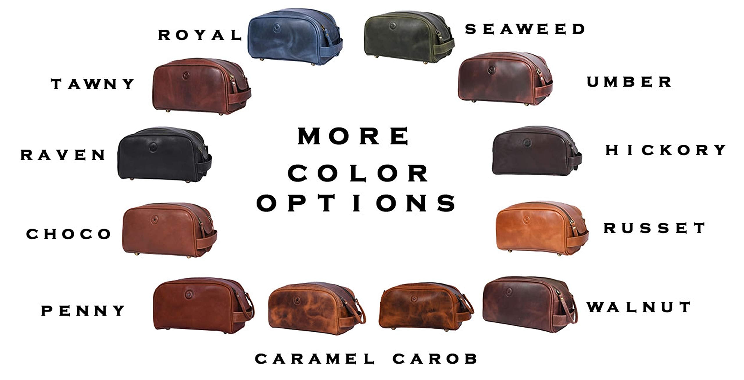 Aaron Leather Goods Vendimia Estilo roomy travel kit for grooming and shaving on voyages.