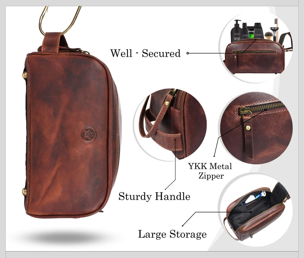 Aaron Leather Goods Vendimia Estilo bag interior with waterproof lining keeps liquids secure.