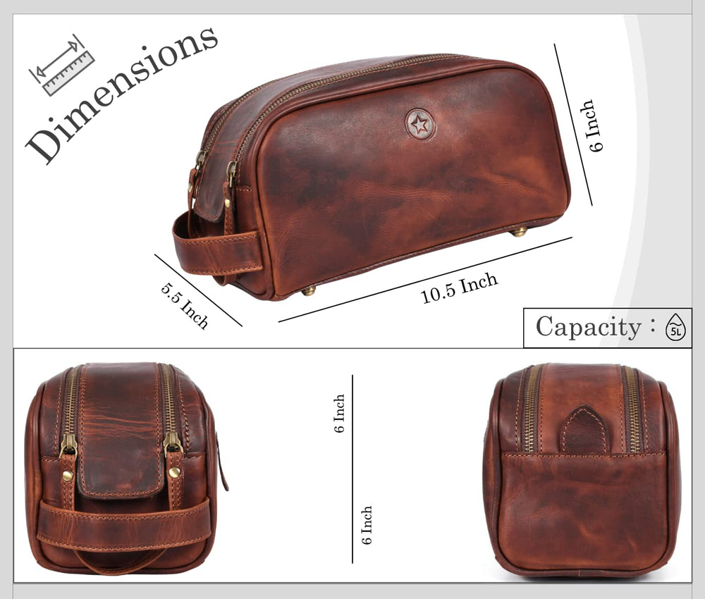 Aaron Leather Goods Vendimia Estilo sturdy hardware and YKK zip for durable travel.