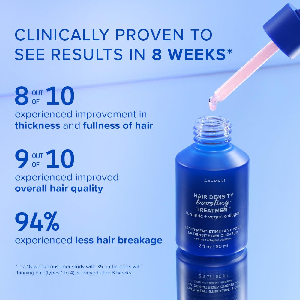 AAVRANI Hair Density serum-drops dispense showcases mess-free application and quick absorption.